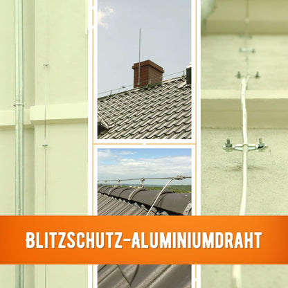 HouseHero® 40 meters round wire aluminum diameter 8mm I grounding wire I lightning protection AlMgSi - meter goods I lightweight and flexible.