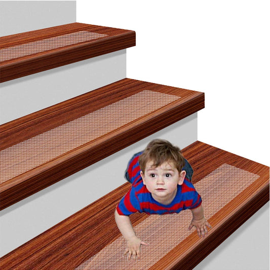 15 x Non-Slip Stair Strips Set Anti Slip Self-Adhesive Step Mats Transparent Slip Strips for Stair Protection Step Mats 10cm x 61cm