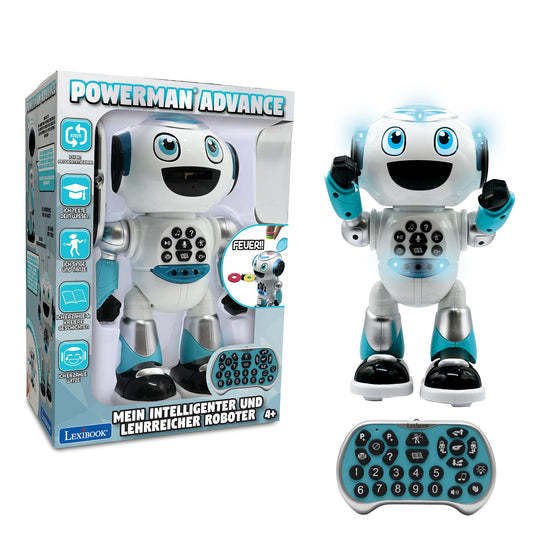Lexibook - Powerman Advance - Remote-controlled Robot, Interactive and Educational Toy for Kids Walks, Dances, Plays Music, Makes and Tells Stories, STEM Programmable - ROB28DE, German