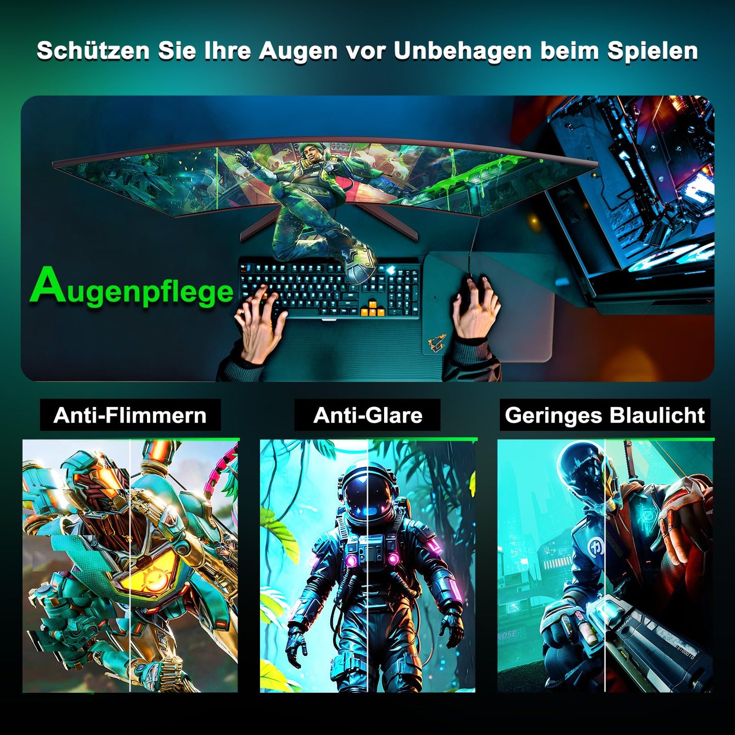 Minifire 27-inch Gaming Monitor, 180Hz, Curved Gaming Monitor, Speakers, 1500R, 1ms, sRGB130%, FHD 1080P Computer Screen, VESA compatible, Eye Care Adaptive Sync HDMI & DP Ports (MFG27C1)