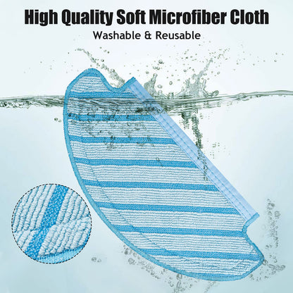 18 pieces of replacement accessories for Ecovacs Deebot N8/ N8+/ N8 Pro/ N8 Pro+/ OZMO T8/ T8+/ T8 AIVI/ T8 AIVI+/ T9/ T9+ vacuum cleaners, including 4 mopping cloths, 3 filters, 4 dust bags, 1 main brush, and 6 side brushes.