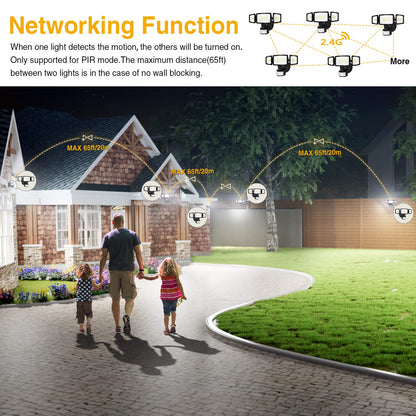 Onforu 55W LED floodlight with motion sensor outdoor remote control 5500LM, 6500K LED outside light with motion sensor IP65 Waterproof for garden garage yard sports field