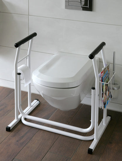 HeRo24 WC riser aid - mobile toilet support frame - handle for bathroom - support rail - grab bar.