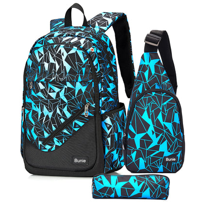 bunie School Backpack Boys Teenagers Kids Large School Backpack Girls Bookbag Cool School Bags Boys 2 3 4 5 6 7 Grade Backpacks Or 8 9 10 11 12 13 14 15 Years School bag for Boys Sets Blue