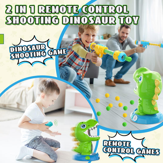 EagleStone Remote Control Dinosaur Shooting Toy for Kids, Electronic Moving Dino Shooting Game with Spay & Auto Scoring, Lights & Sounds, Party Favors, Toy for 6,7 8 Years