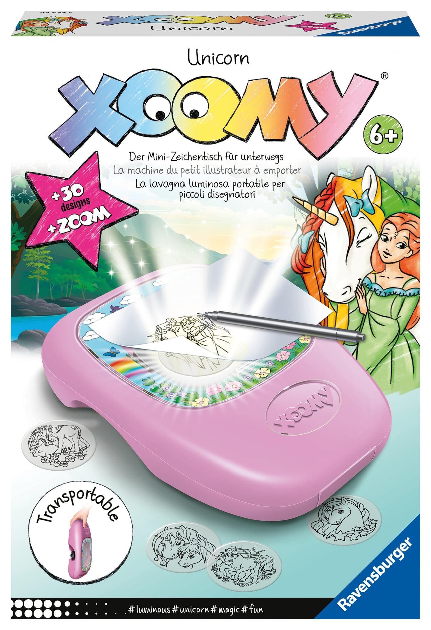 Ravensburger Xoomy Midi Unicorn 23534 - Learn to draw magical unicorns, creative drawing and painting for kids aged 6 and up.