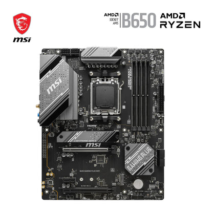 MSI B650 Gaming Plus WiFi Motherboard (supports AMD Ryzen 7000 processors, AM5 - DDR5 Memory Boost 6400+MHz/OC, 2 x PCIe 4.0 x16, 2 x M.2 Gen4, Wi-Fi 6E, ATX)