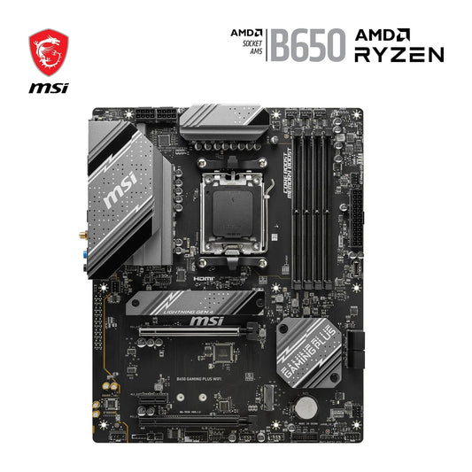 MSI B650 Gaming Plus WiFi Motherboard (supports AMD Ryzen 7000 processors, AM5 - DDR5 Memory Boost 6400+MHz/OC, 2 x PCIe 4.0 x16, 2 x M.2 Gen4, Wi-Fi 6E, ATX)