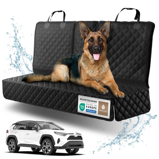 WOHLFELD® Dog Blanket for Car Back Seat, waterproof and dog-friendly - comfortable car seat cover - Made in Europe - Back seat protector for children and pets - Dog Car Back Seat