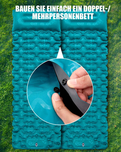 Ultralight Camping Inflatable Outdoor Sleeping Pad: 10CM High Lightweight Self Inflating Air Mattress - Compact & Portable - Anti-Ripstop & Waterproof Camping Mat for Hiking Travel Backpacking (Blue)