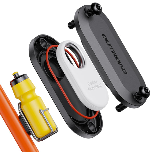for Samsung SmartTag2 bike mount, Waterproof bike GPS tracker holder for SmartTag2, Concealed under bottle cage or on its own, Enhanced M5 black security screws with driver
