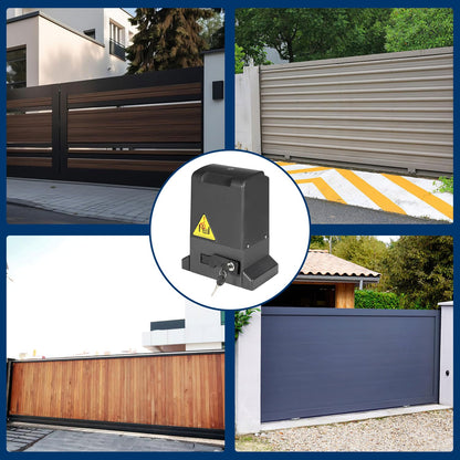 Ansobea Sliding Gate Opener 370W gate opener Garage door opener with 2 remotes up to 800kg electric sliding door opener with Automatic Closing function for hotel, factory