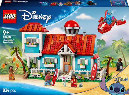 LEGO ǀ Disney The beach house from "Lilo and Stitch" - building toy with 6 rooms, observatory, spaceship, and 5 minifigures - birthday gift for girls & boys aged 9 and up and fans 43268