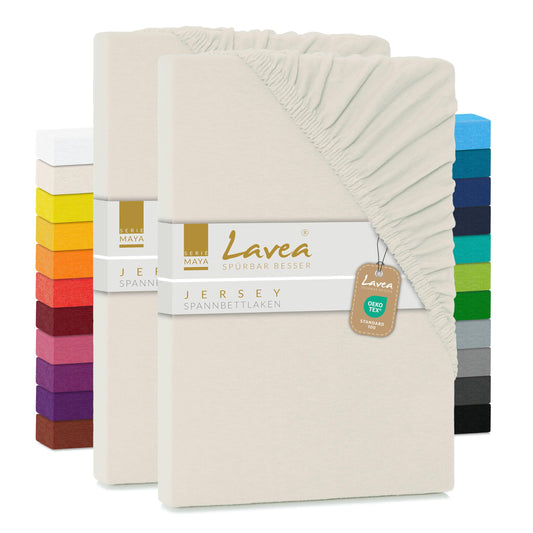 2-pack fitted sheets - Maya series. Fits mattresses up to 20cm - 140x200cm | 160x200cm. Cream natural white, 100% cotton, high-quality craftsmanship, with elastic band.