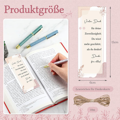 Nezyo 18 Sets Appreciation Gifts for Employees Thank You Gifts for Colleagues Inspiring Pen with Bookmark Card Motivational Gift to Give Team Colleague (Praise)