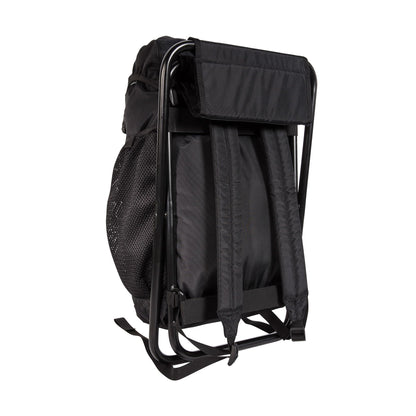 Tatonka Fishing Chair 20L - Backpack with built-in stool and 20 liters volume - Features a sturdy aluminum frame - Supports up to 100 kg (black)