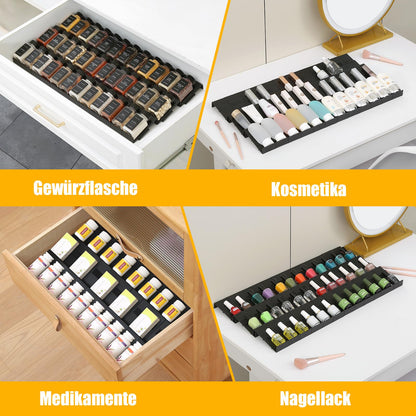 Famhap Spice Organizer Drawer, 48 Piece Patchworkable Spice Rack Drawer, Kitchen Organizer drawer for spice jars, Spice Rack Drawer for spice storage