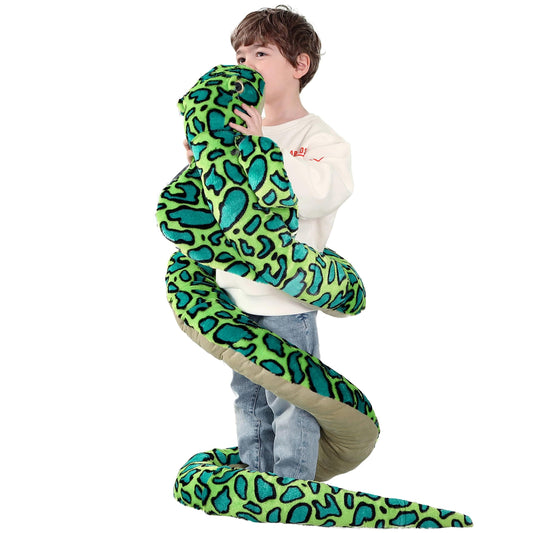 IKASA Big Snake Plush Toy Giant Stuffed Animal, 270cm Large Cobra Stuffed Toy Huge Plush Toy Jumbo Plushies, Gift for Kids