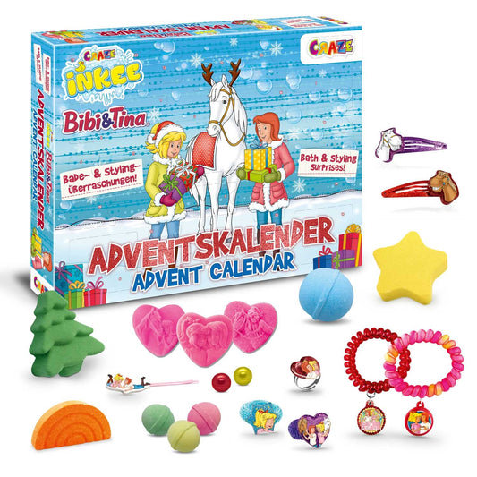 INKEE Bibi & Tina Advent Calendar for Kids - Bath Fun Toy Advent Calendar with Bath Bombs & Beauty Accessories