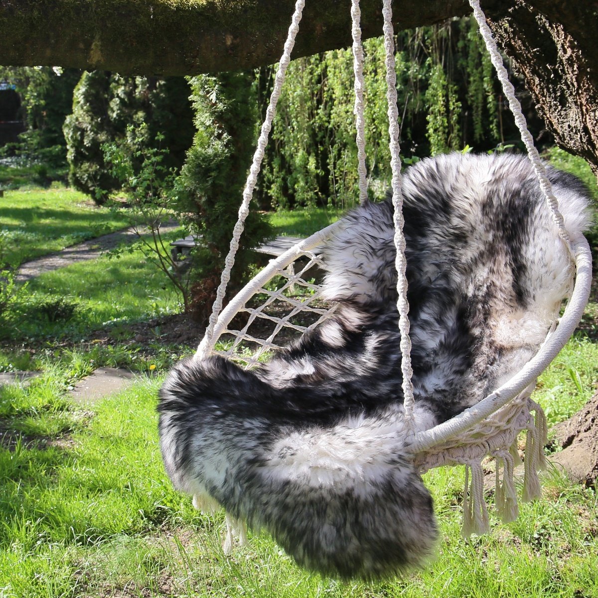 Merino sheepskin from the Black Forest, 110-120 cm, cozy and soft. Ecologically tanned by German farms, natural form decor, premium sheepskin runner, seat pad.