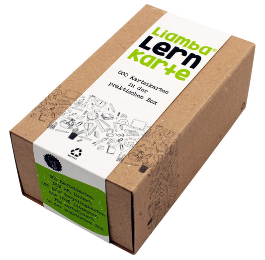 Liamba flashcards 500 flashcards in the handy learning box, DIN A8 format, 7.4 x 5.2cm