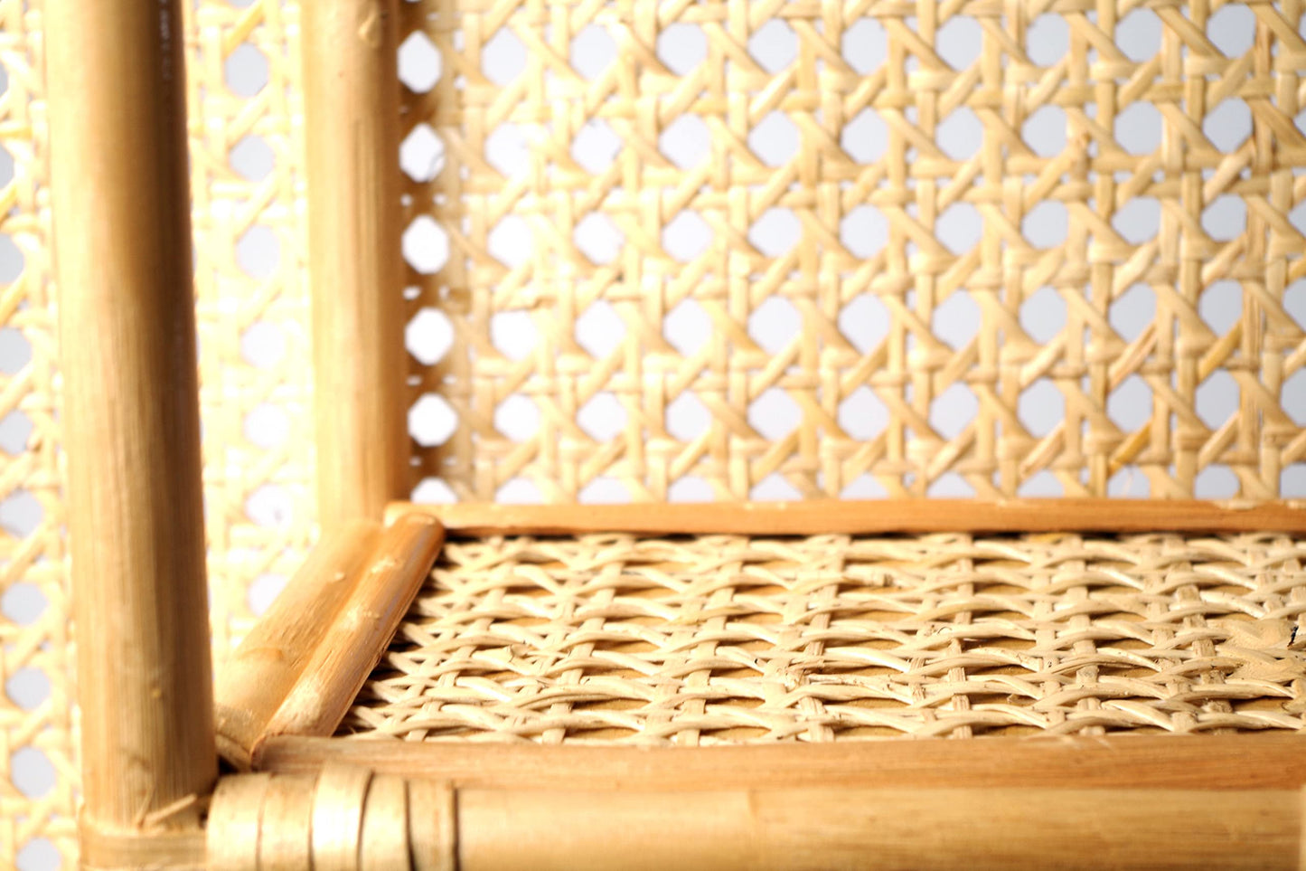 Kobolo Vienna Rattan Hanging Shelf - with Viennese weave - 4 shelves - round - 60cm