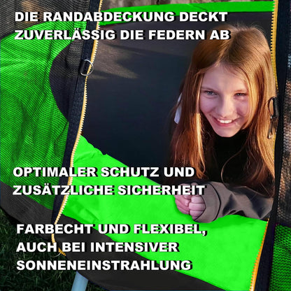 Baunsal® Trampoline Padding Ø 244 cm with 30 cm width in light green-black, 20 mm thick, UV-resistant, tear-resistant. Replacement parts for outdoor trampolines.
