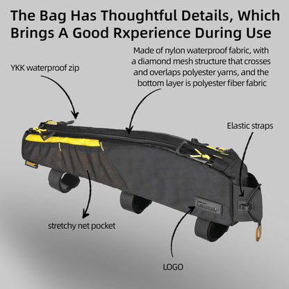 Rhinowalk bike frame bag, waterproof tube bag, top tube bags, triangle bag, bicycle bag for mountain bikes, road bikes, bike accessories.