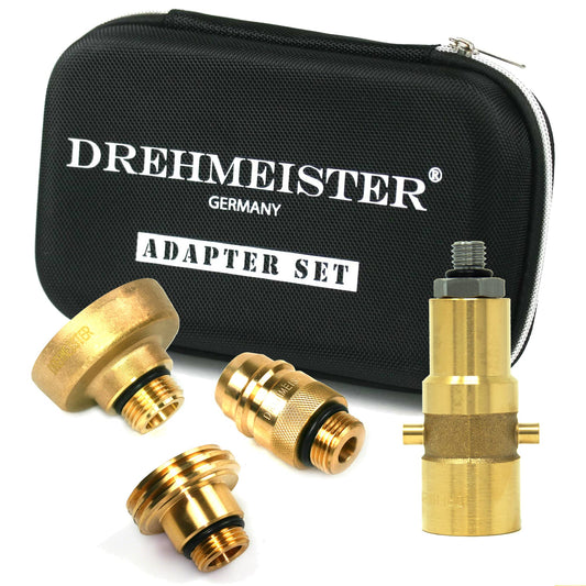 Rotary Master LPG Adapter Set M14 - extra long - reinforced - Tank adapter with case - for gas vehicles - All Europe Autogas Adapters (M14/W21.8)