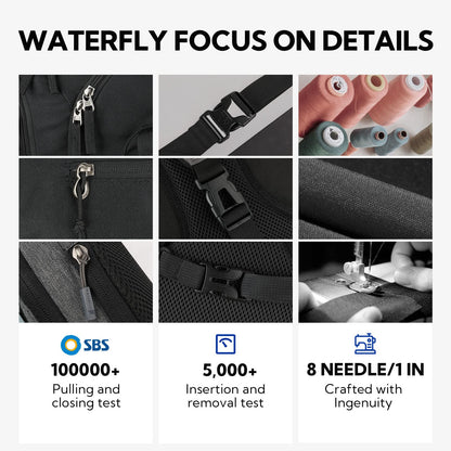WATERFLY Sling Backpack Shoulder Bag Crossbody Bag Adjustable Strap Hiking Chest Pack for Men and Women