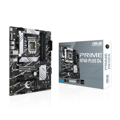 ASUS PRIME B760-PLUS D4 Gaming Motherboard Socket Intel LGA 1700 (Intel B760, ATX, DDR4 Memory, PCIe 5.0, 3x PCIe 4.0 M.2, Thunderbolt 4, Aura Sync)