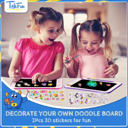TEKFUN LCD Writing Tablet Kids Toy for Ages 3-7 Boys Girls, 8.5 Inch Magic Drawing Board Doodle Pad for Birthday Christmas Gift (Pink)