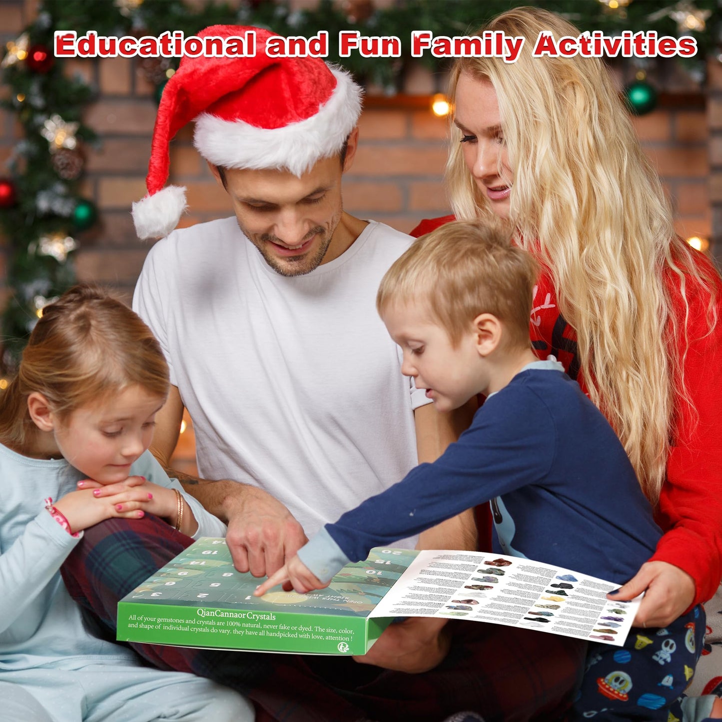 Advent calendar 2024 Children for crystals with 24 day Christmas calendar countdown, Natural minerals and gemstones, Scientific Christmas gifts for boys and girls