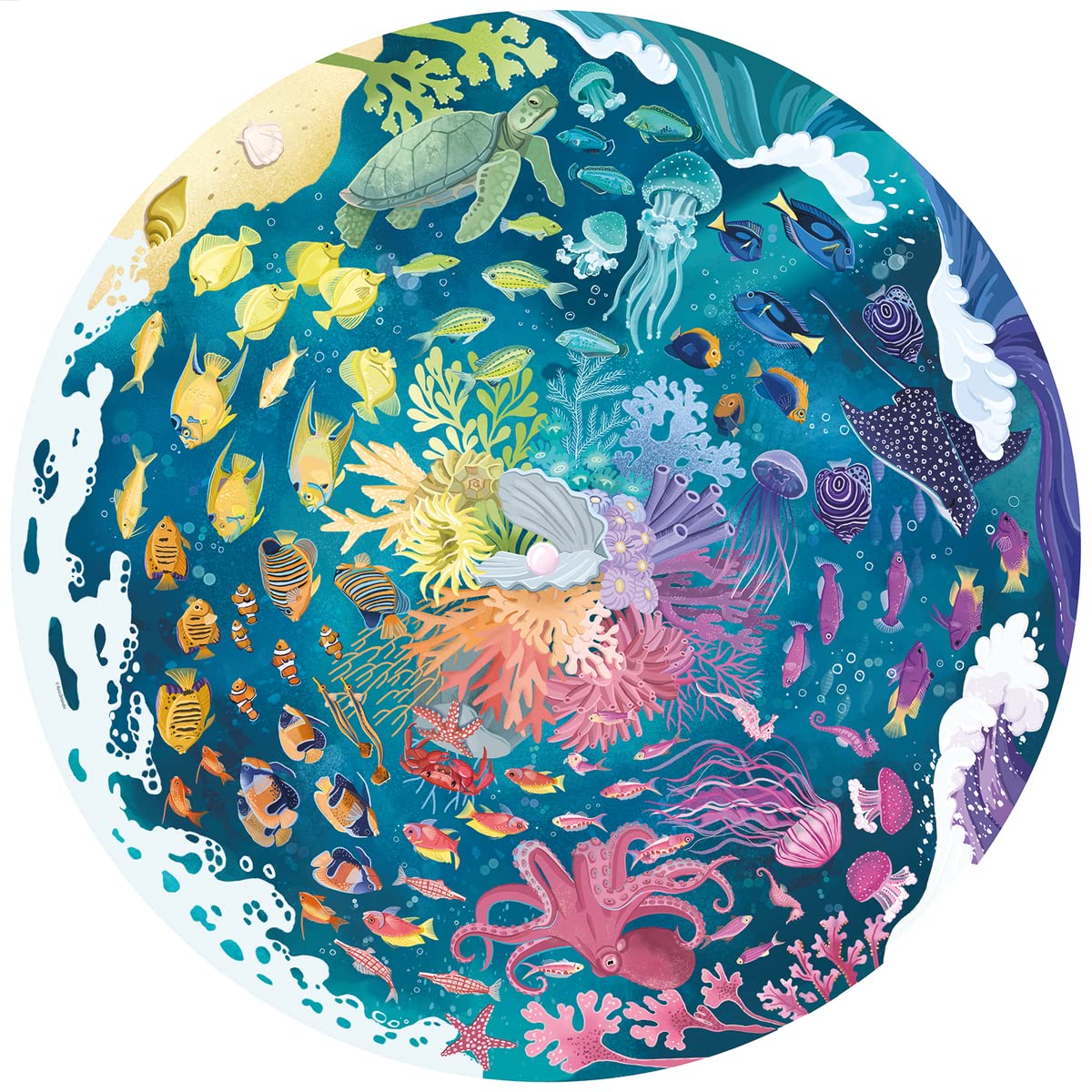 Ravensburger Puzzle 17170 Circle of Colors - Ocean & Submarine 500 pieces Puzzle & Puzzle 17172 Circle of Colors - Animals 500 pieces