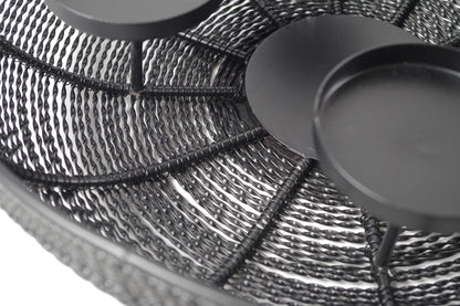 Kobolo decorative bowl candle holder Advent wreath wire - made of metal - black - for 4 candles - 38 cm