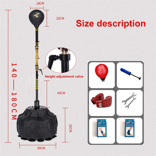 NOYHHAV Punching Bag Accessory Cobra Bag (59-71In) Adjustable Height Reflex Ball Cobra Bag Free-standing Reflex Box Ball Hand-eye Coordination And Endurance (Color: Black, Size: 50*50*180cm)