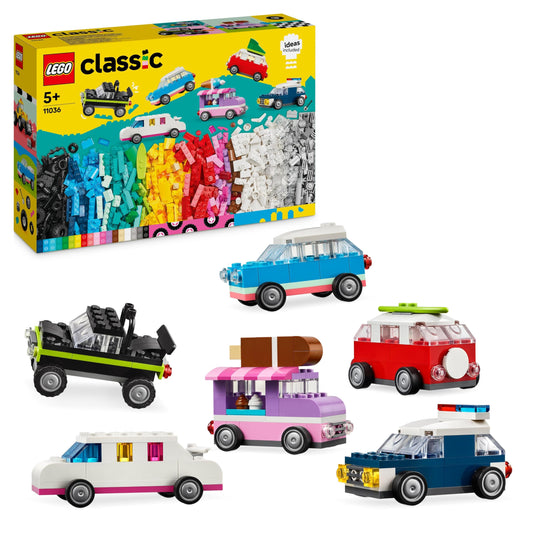 LEGO Classic Creative Vehicles, Building Blocks Set for Colorful Model Cars incl. Trucks & Classic Creative Houses, Building Blocks Set for Kids, Construction Toy