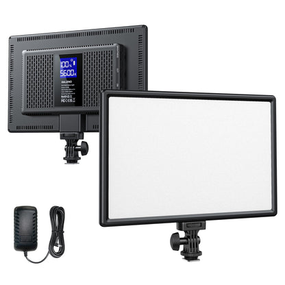 RaLeno LED video light, dimmable 3200-5600k CRI95+ with LCD display Built-in 8000mAh battery Video light for table close-up shots/video conference lighting/game streaming/YouTube photography.