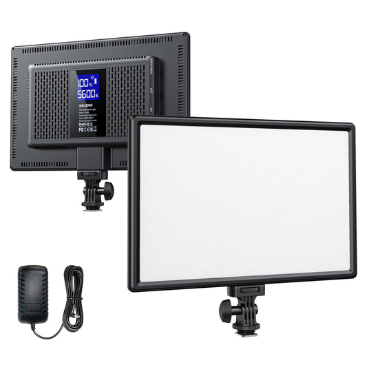 RaLeno LED video light, dimmable 3200-5600k CRI95+ with LCD display Built-in 8000mAh battery Video light for table close-up shots/video conference lighting/game streaming/YouTube photography.