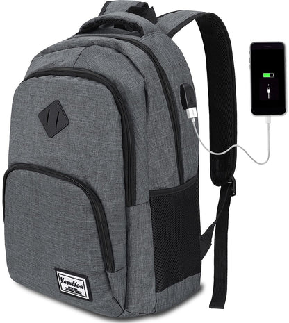 YAMTION Laptop Backpack, Men's Backpack with USB Charging Port School Backpack for Boys Teenagers with 15.6 Inch Laptop Compartment for Work School Travel, 35L