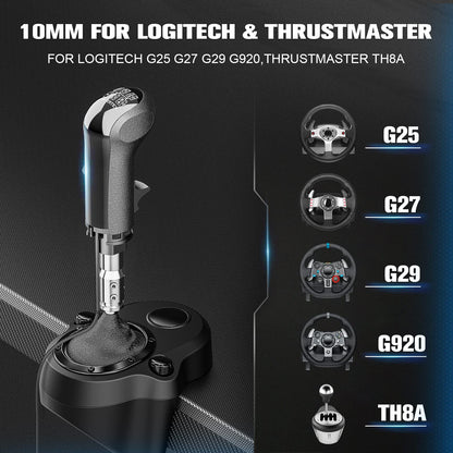Aikeec USB Shifter Knob, 18 speed gear shift knob for Euro Truck Simulator 2 ATS ETS2, Truck Driver gear shift knob for Logitech G29 G27 G25 G920 G923 THRUST MASTER TH8A - Black