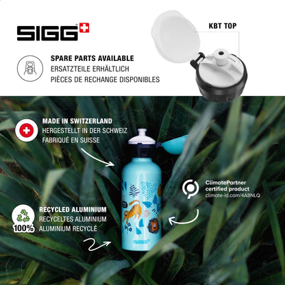 SIGG - Aluminum drinking bottle for kids - KBT Disney Mickey Mouse Astronaut - Leak-proof & shatterproof - Lightweight - BPA-free - Climate-neutral certified - Sports & school - Blue - 0.4L