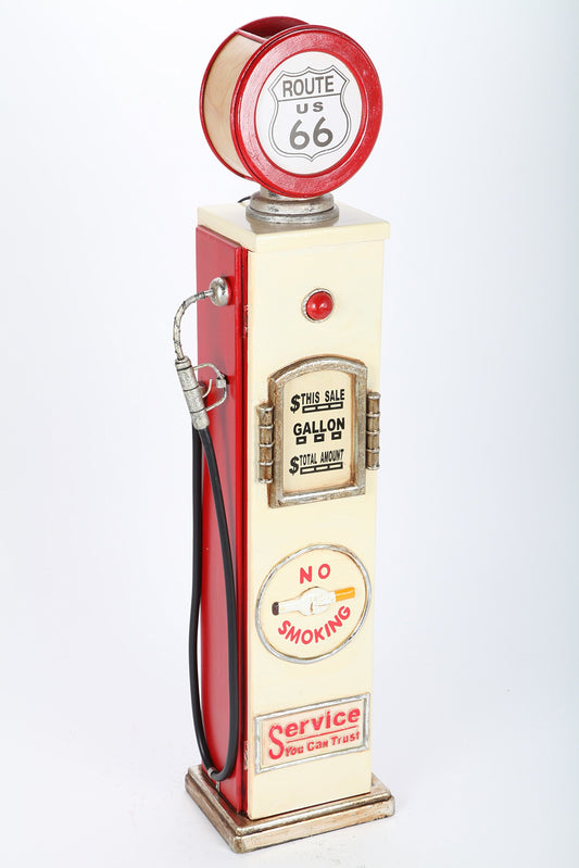 Point-Home - CD cabinet in retro style, shaped like a gas pump, with lighting.