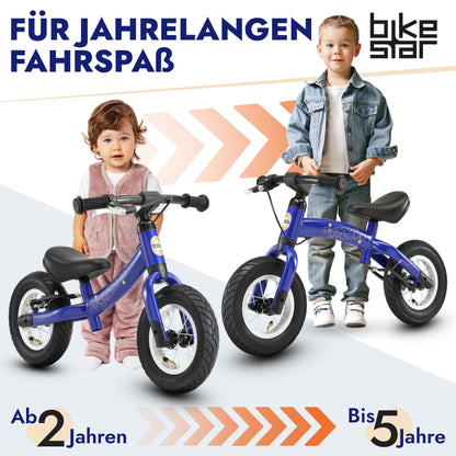 BIKESTAR Kids Balance Bike for Boys and Girls from 2-3 years | 10 Inch Sports Toddler Bike | Blue | Try Risk-Free