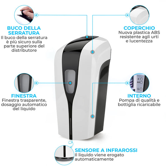 BRATY DECORATIONS Automatic Disinfection Dispenser with Sensor Touchless Disinfectant Dispenser with a 1000ml White Refill Tank