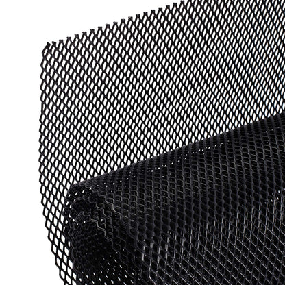 AggAuto 119.4 x 40.6 cm Car Grill Mesh, Spoiler Bumper Vent Aluminum Alloy, Automotive Grill Insert Air Intake Racing, Rhombic Hole 3 x 6 mm Black