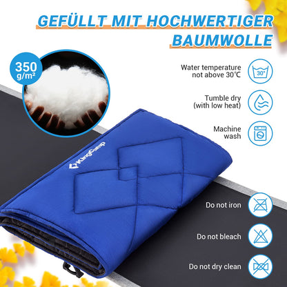 KingCamp Field Bed Pad 100% Cotton Sleeping Mat Travel Blanket for Camping Bed Cot Garden Lounger Sun Lounger 203 × 76 cm.