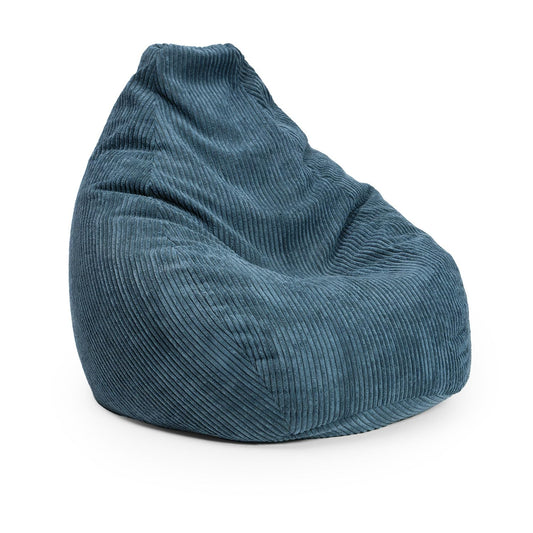 Lumaland Gaming Bean Bag XXL in Corduroy | Gaming chair for adults & teenagers | Comfortable bean bag 135 x 100 cm [Dark Blue]