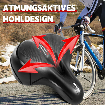 NOVATREK Premium Bike Saddle for Women Men Comfortable Soft Shock Absorbing Breathable Ergonomic Waterproof Bicycle Seat, Trekking Road City MTB e-Bike saddle.