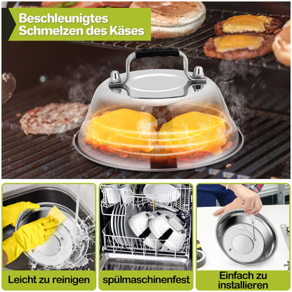 HaWare Burger Press, Set of 4 Stainless Steel Burger Press with Rubber Handle, Burger Smash Press for Grill, Steak, Cheese, Teppanyaki, Indoor & Outdoor, Dishwasher Safe - 16.8 x 6 cm